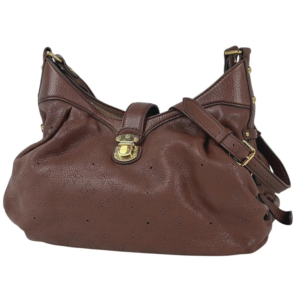 Louis Vuitton Perforated Shoulder Bag Monogram Mahina Cognac
